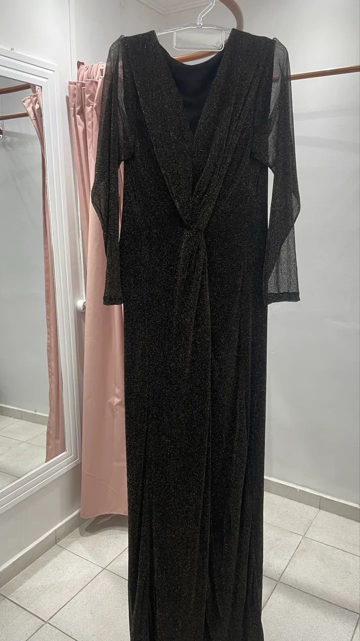 Vestido lurex preto com dourado  - Foto 3