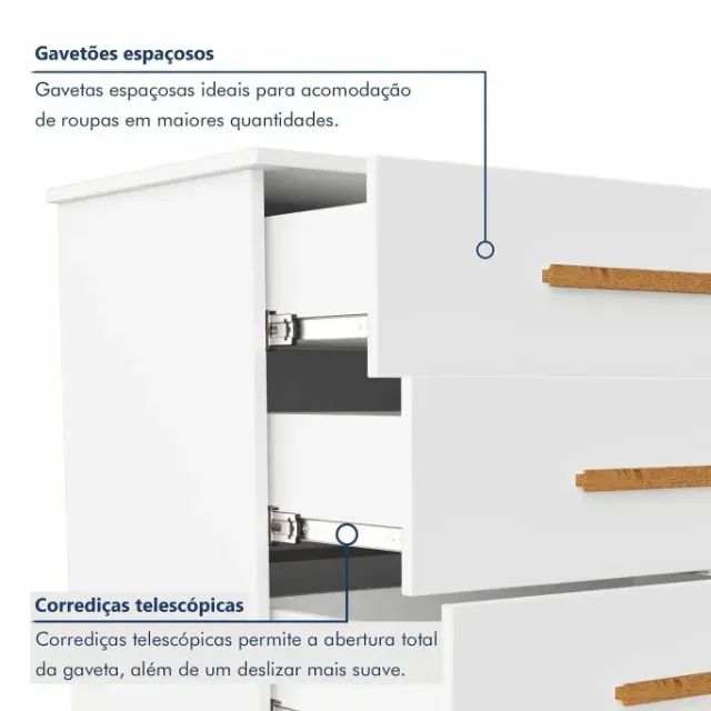 Cômoda para quarto (chave inclusa) - Foto 2