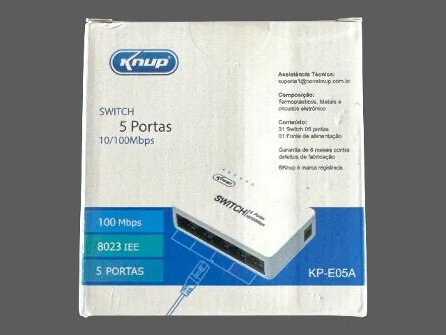 Switch de Rede Ethernet 5 Portas 10/100Mbps