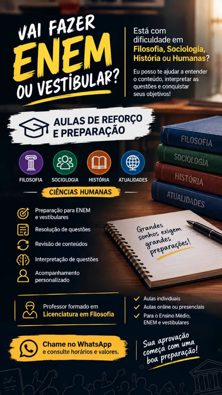 REFORÇO PARA ENEM E PRÉ-VESTIBULAR - CIÊNCIAS HUMANAS