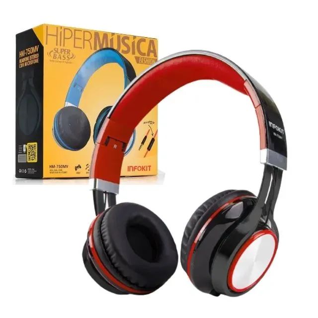 Headfone Com Microfone Para Pc e Smartphone Com fio Infokit - Foto 2