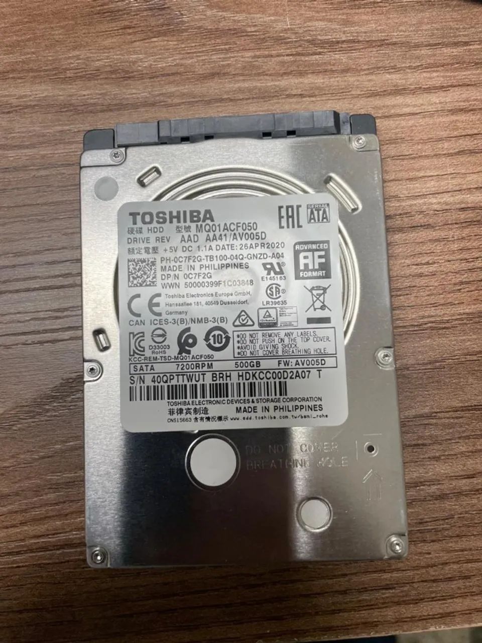 HD's de Notebook, usados e em perfeito estado para uso.