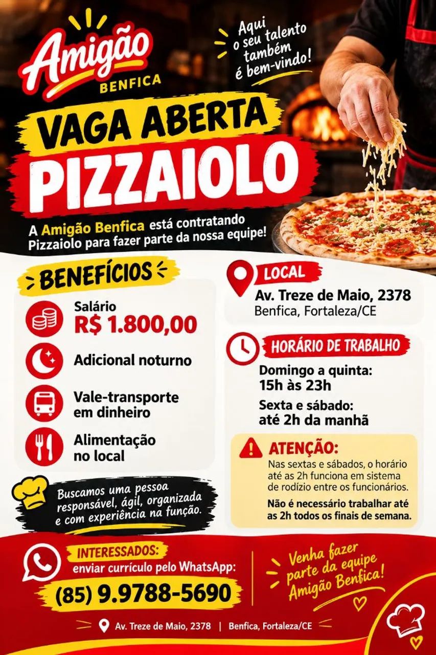 Vaga Pizzaiolo 