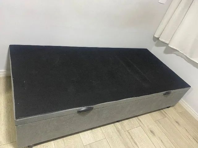 Cama solteiro box com colchão ortopédico