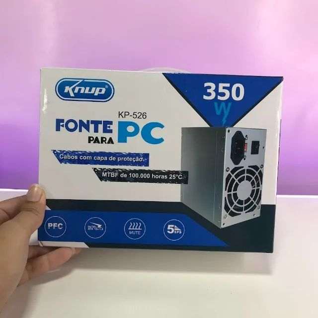 Fonte De Alimentação Para Pc 350w Atx 12v Com Cabo De Força - Foto 2