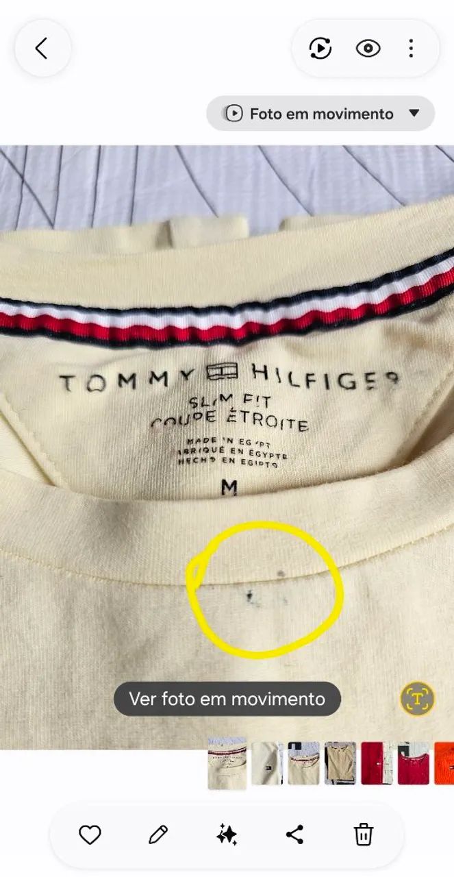 Camiseta Tommy Hilfiger- amarelo - original  - Foto 5