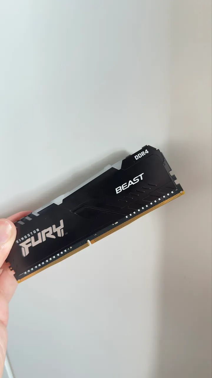 Memória Ram Kingston Fury Beast RGB 8gb DDR4 3200mhz CL16 - Foto 2
