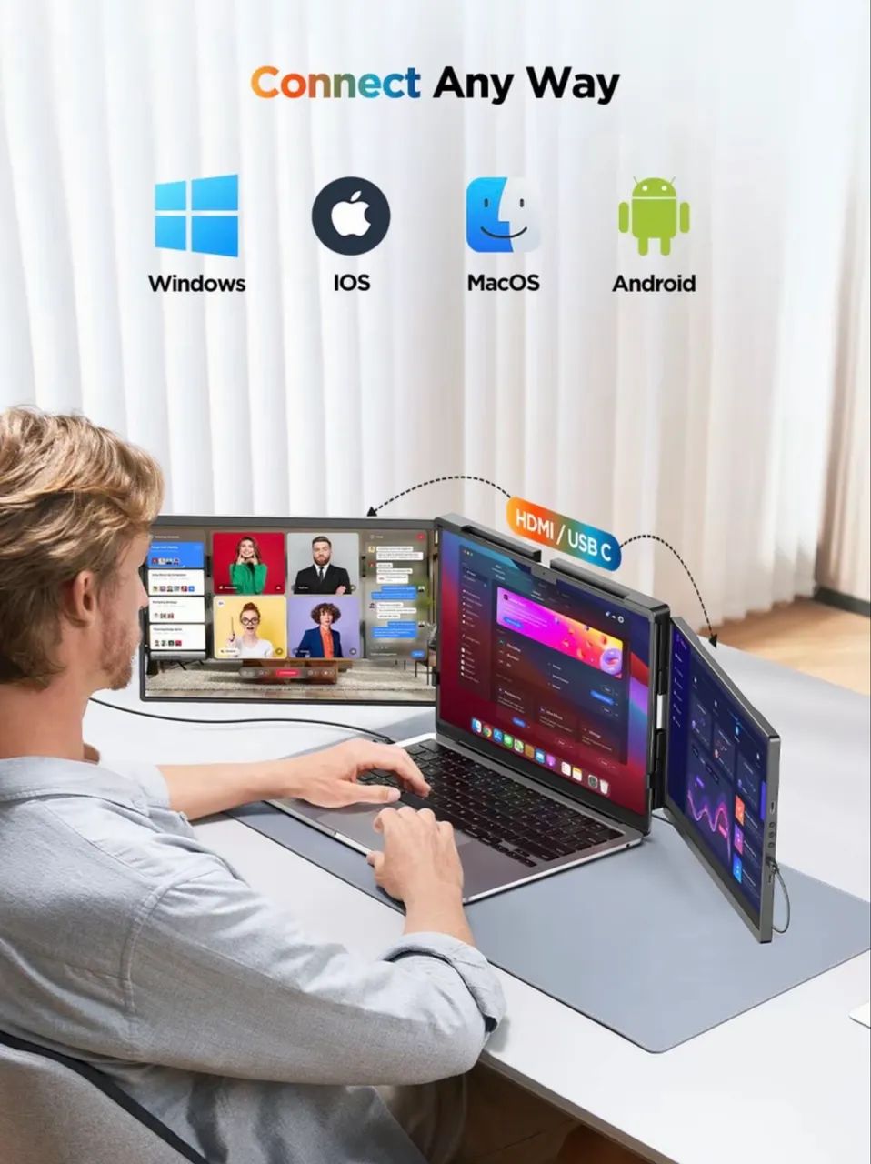 Monitor Duplo Portátil UPERFECT  - Foto 4