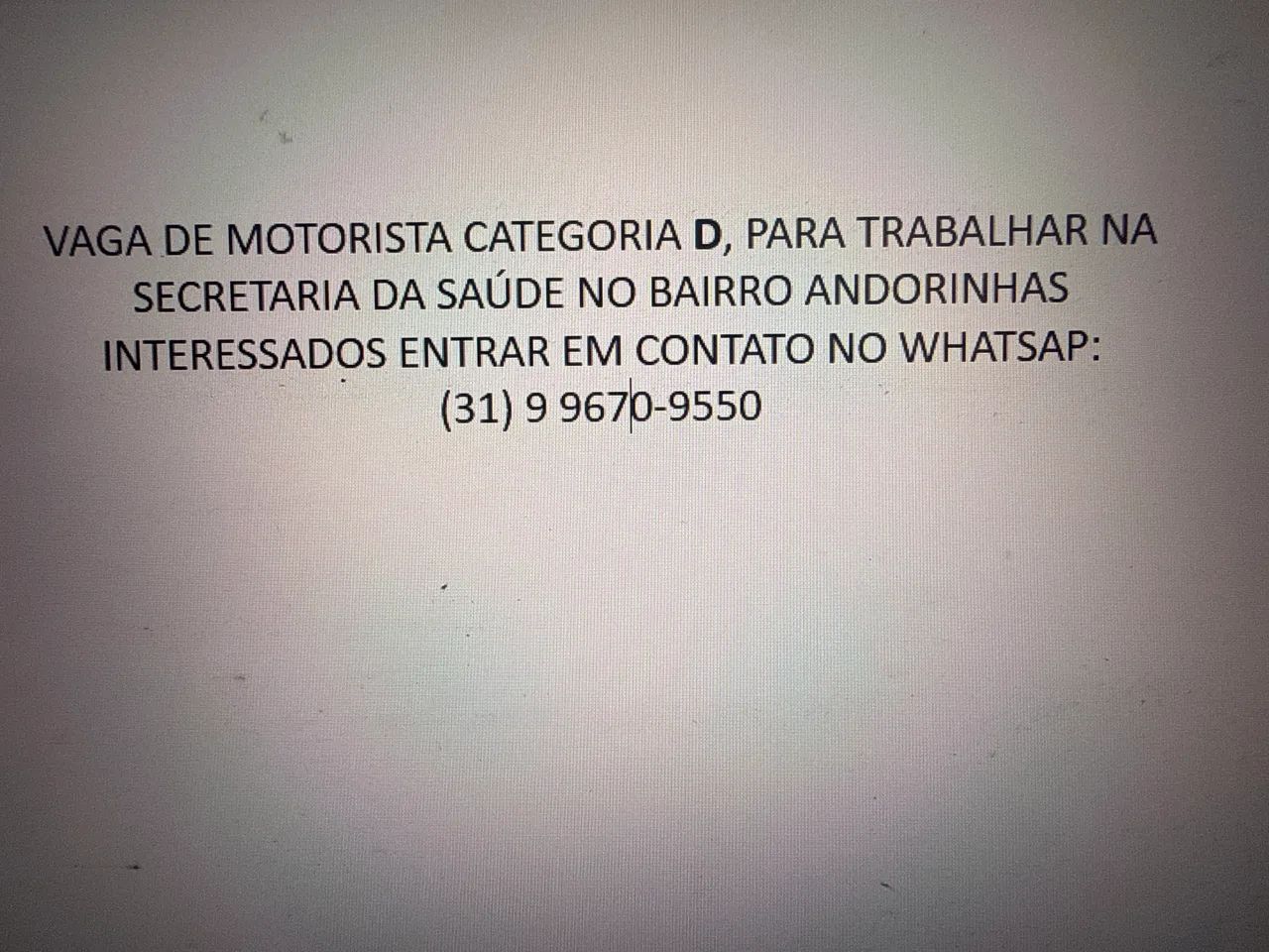 Motorista Categoria D