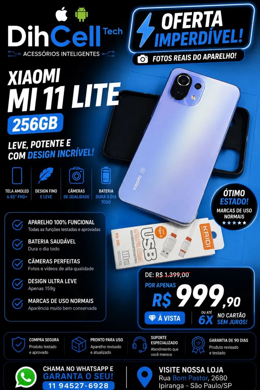 Xiaomi Mi11 Lite 256gb | azul 