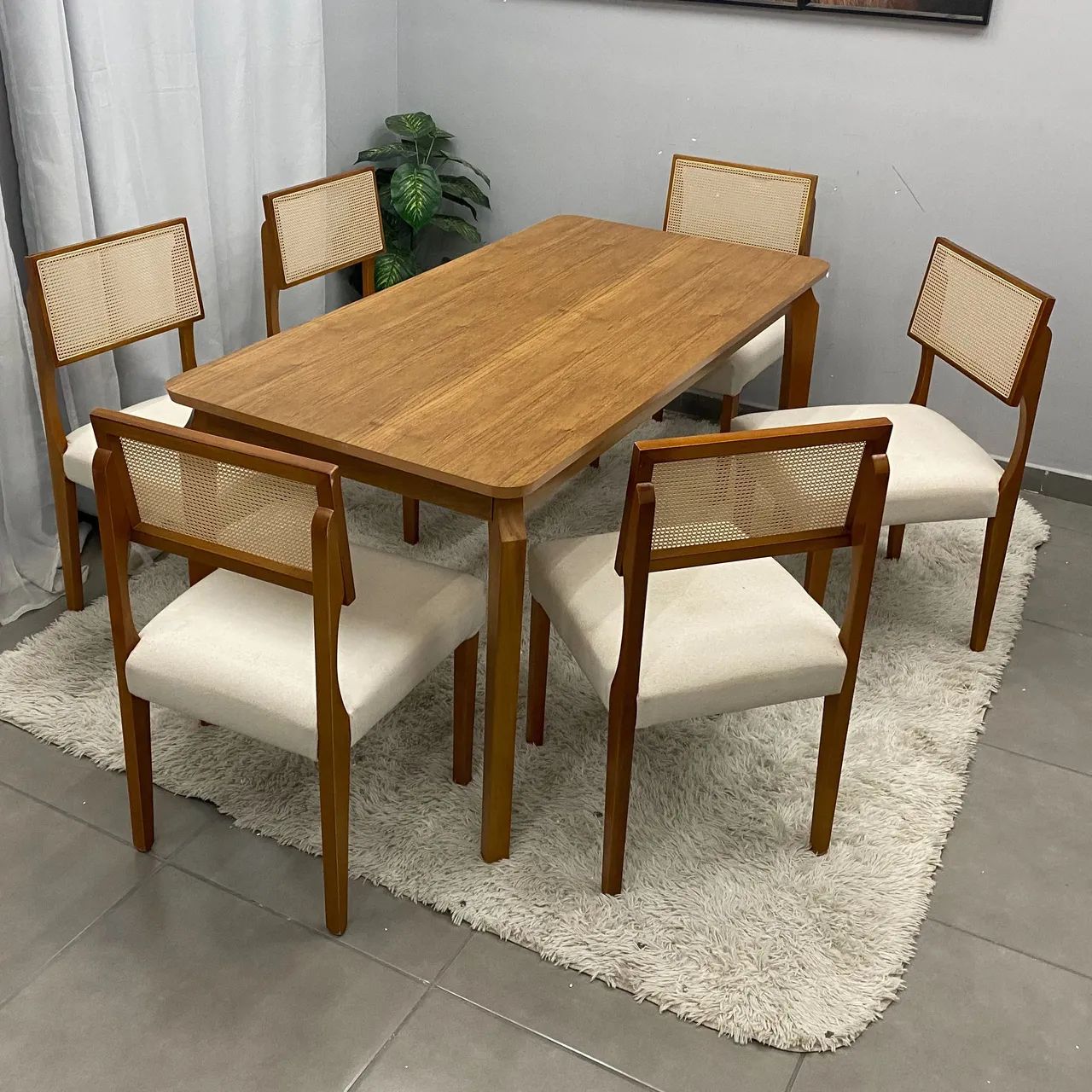 Sala mesa jantar com 6 cadeiras telinha 