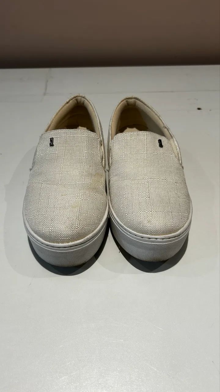 Tênis Slip On Flatform Santa Lolla Bege - Foto 4