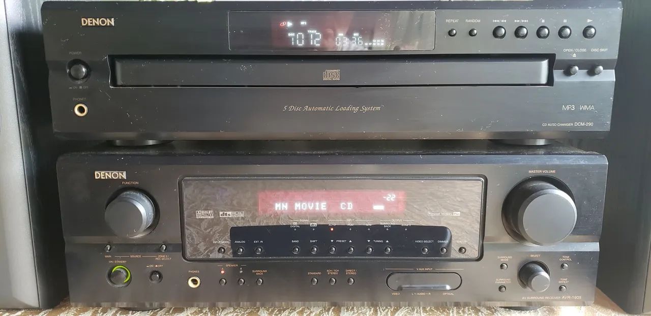 Raro CD 5 discos Denon DCM 290 impecável com controle 