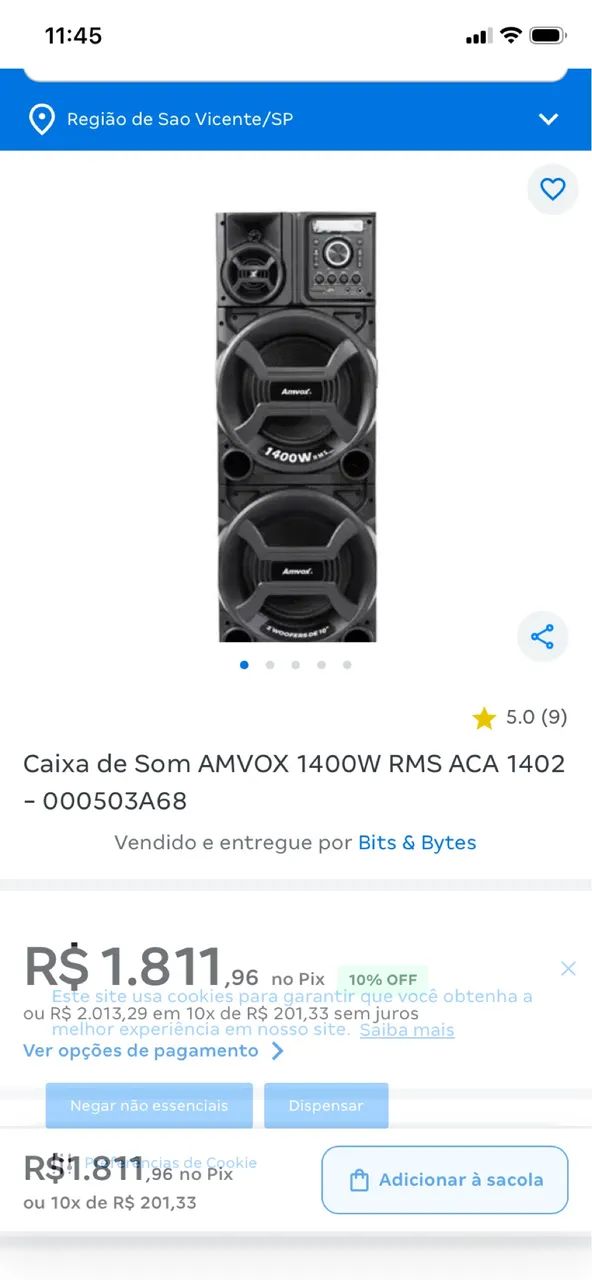 Caixa de som amvox