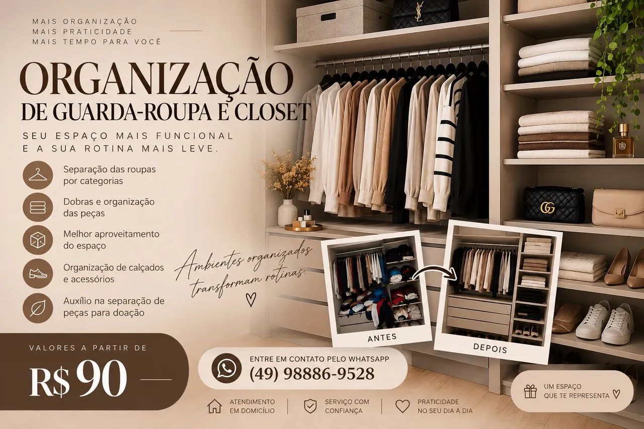 Organização de Guarda-Roupa e Closet | Personal Organizer