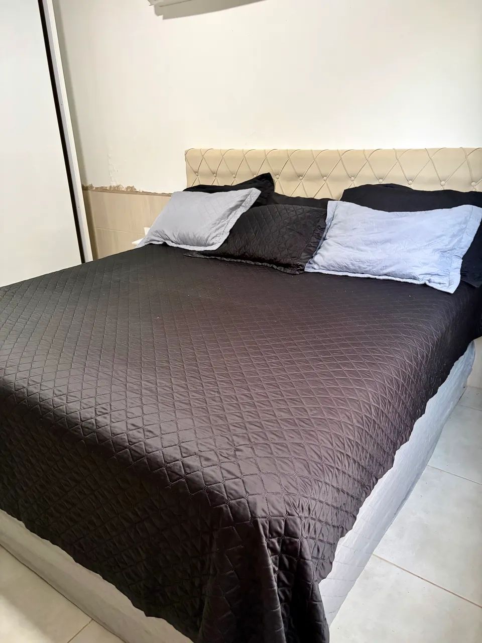  Cama Box Super King (colchão + Box) 193x203x60 de Molas Ensacadas Cama Premium Bege