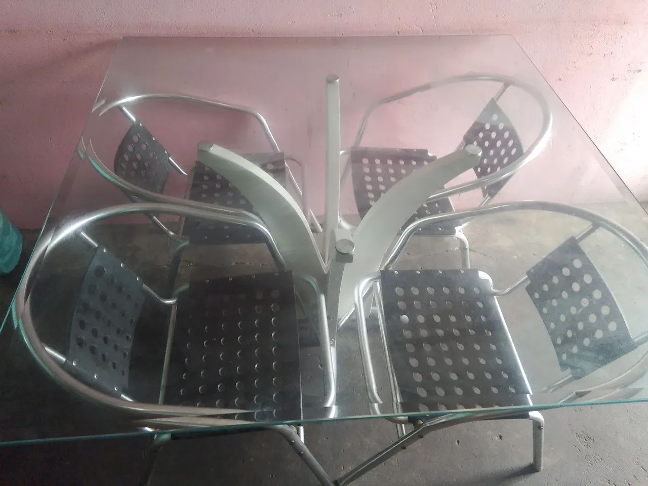 Mesa grande de vidro 