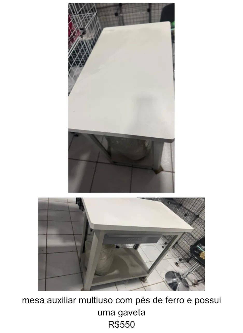 Mesa auxiliar com gaveta 