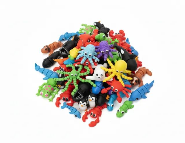 Brinquedo Bichinhos Flexíveis Articulados Animais Baby Kit 5, Brinquedos Articulados - Foto 2