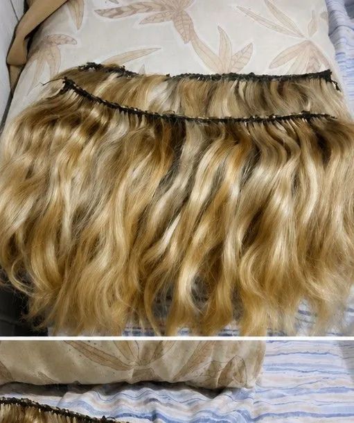 2 telas Cabelo humano loiro  - Foto 5