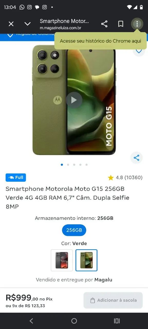 Celular Motorola moto G15