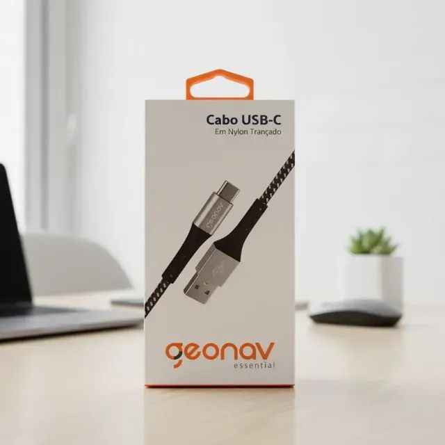 Cabo Usb C Geonav Essential 1,2metros Preto - Foto 3