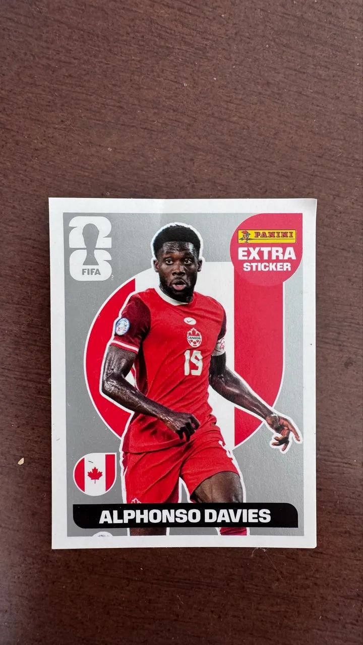Figurinha da Copa Extra Sticker Alphonso Davies
