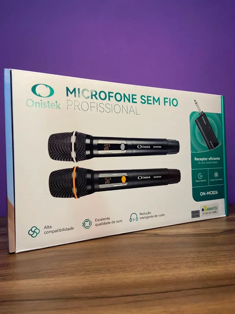Microfone sem Fio Duplo Onistek com Receptor ON-MC826 - Foto 4