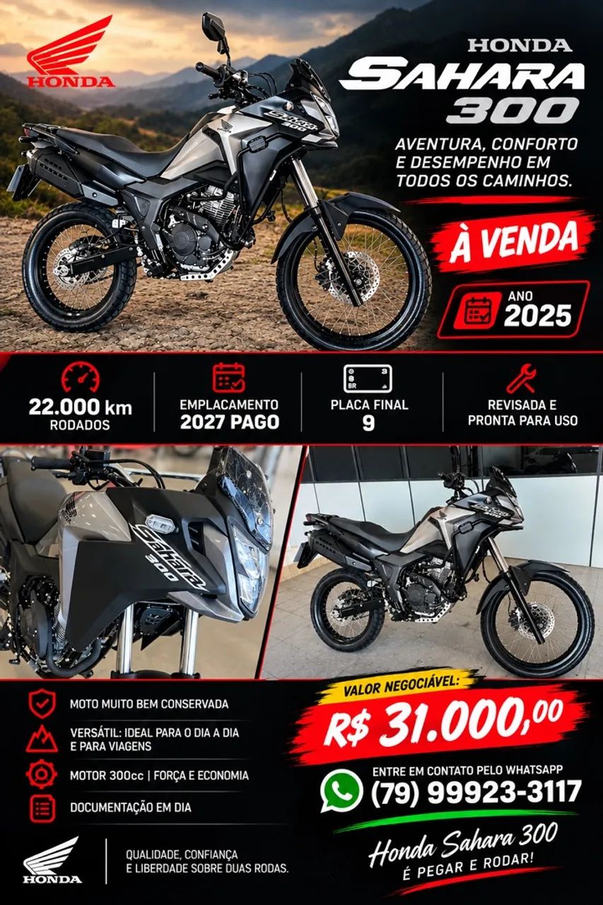 Honda Sahara 300 - 2025  * - Foto 3