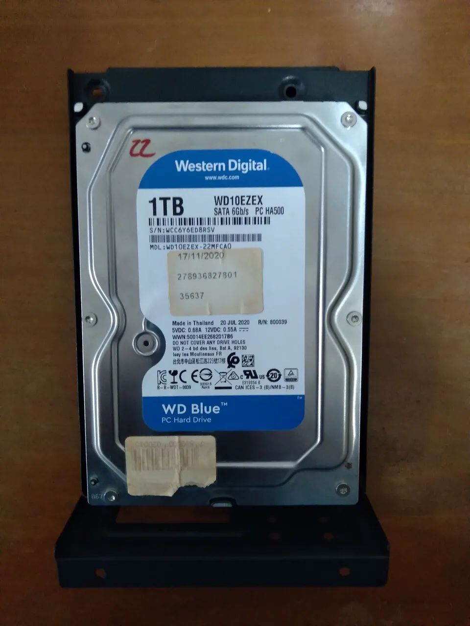 HD Sata WD 1 Tera 3,5 (Perfeito)