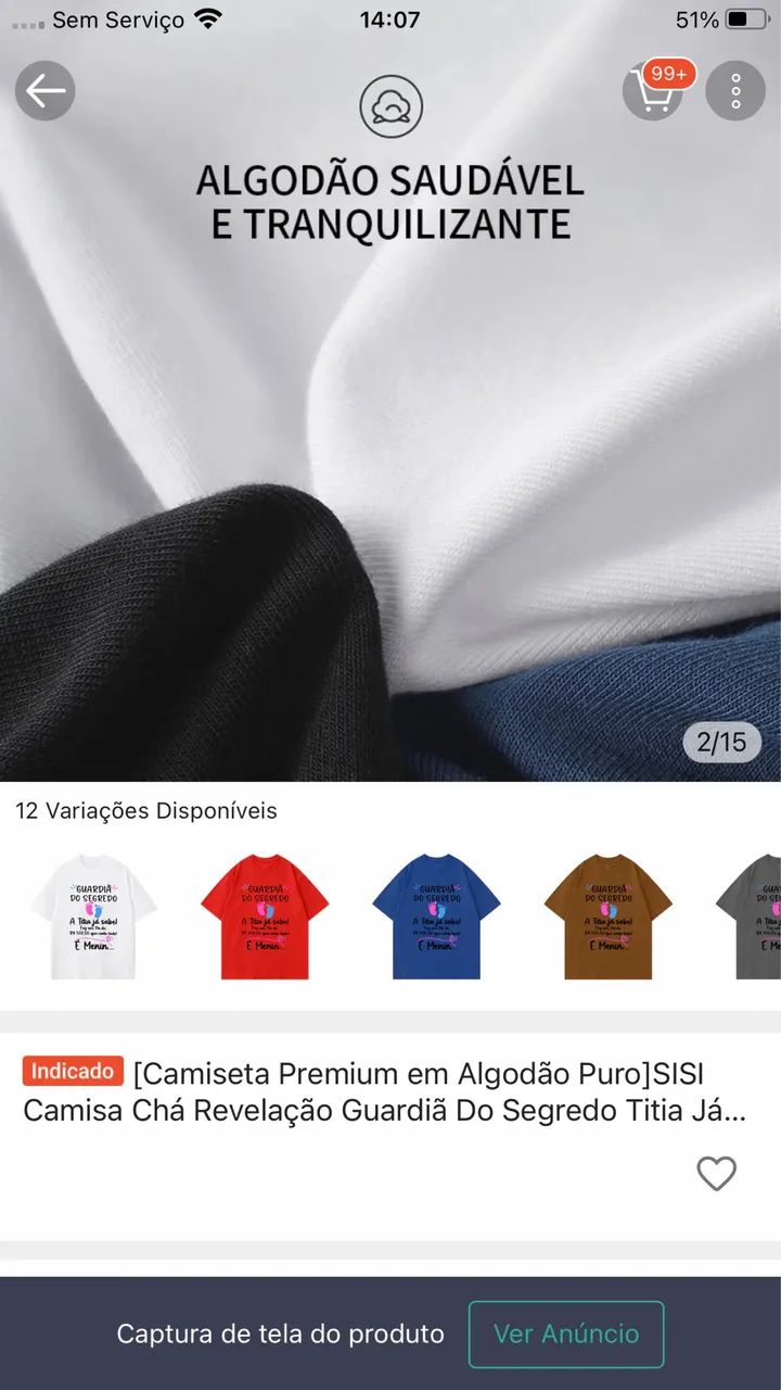  blusa chá revelação  - Foto 2