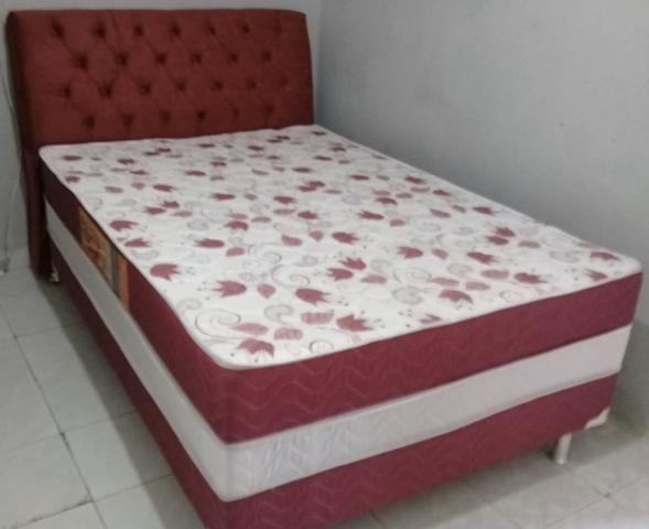 Cama box modelo alto com 7cm de espuma espuma 1 ano de garantia zap *