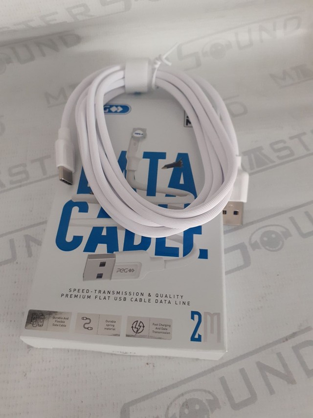 Cabo de dados usb. Com entrada tipo C. Novo. - Foto 3