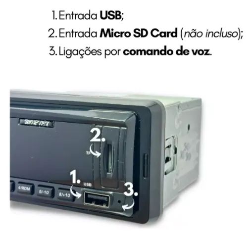 Kit Combo 4 Alto Falantes 6 Polegadas +Auto Rádio Carro Fone Usb Bluetooth - Foto 6