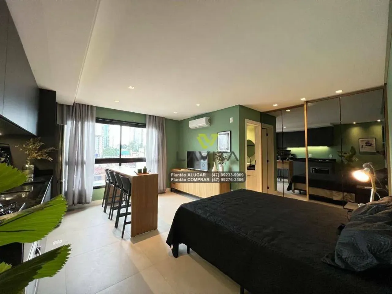Apartamento Loft Studio, MOBILIADO, à venda - Res. Carbono Concept Lofts - Bairro Centro -