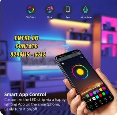 Fita Led 5 Metros Bluetooth Rgb - Entregamos 9h ás 23h