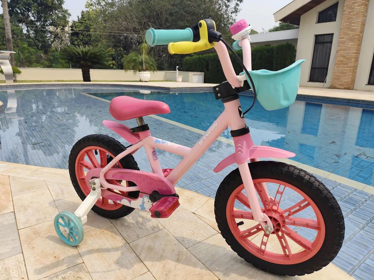 Bicicleta Infantil aro 14 Btwin rosa - Foto 5