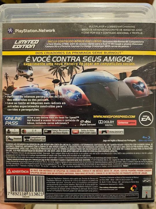 Vendo jogo PS3 original Need for Speed Hot Pursuit - Foto 2