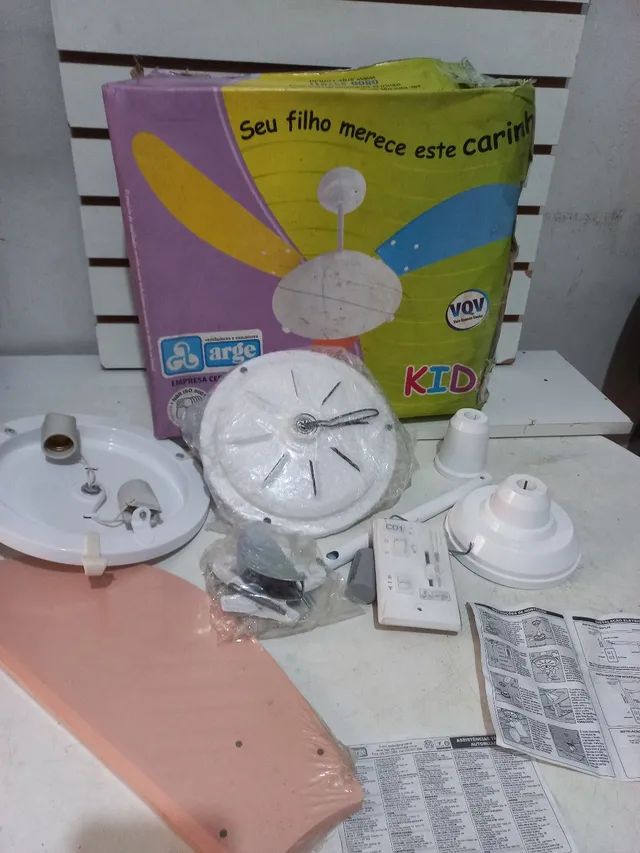 Ventilador de teto Arge infantil rosa  - Foto 5