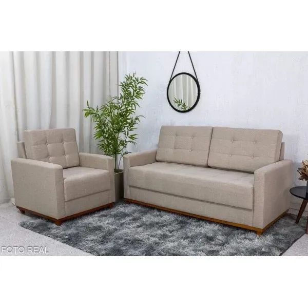 Sofá 3 Lugares + Poltrona Belga Molas Bonnel rf65 - Foto 2