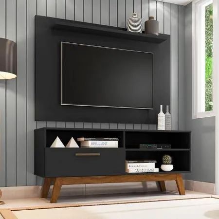 Rack Com Painel Até 50 Polegadas Preto
