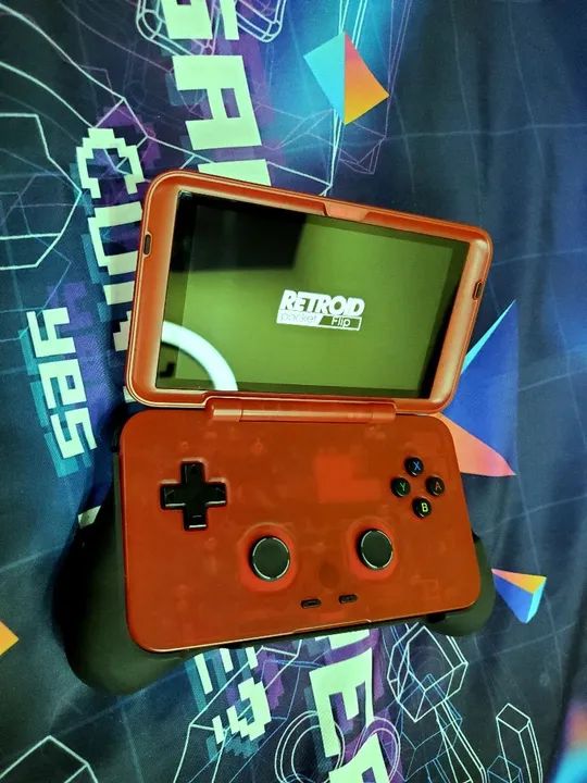 Console portátil videogame Retroid Pocket Flip Android Touch Screen PS Gamecube Watermelon - Foto 4