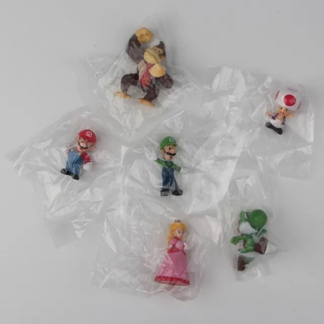 Set Completo Super Mario Bros PVC 5cm Action Figure Brinquedos Luigi Yoshi Donkey Kong Cog - Foto 4