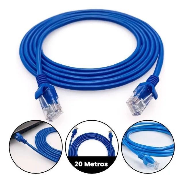 Cabo De Rede Rj45 20m Ethernet Patch Cord Cat5e 20 Mt - Foto 2