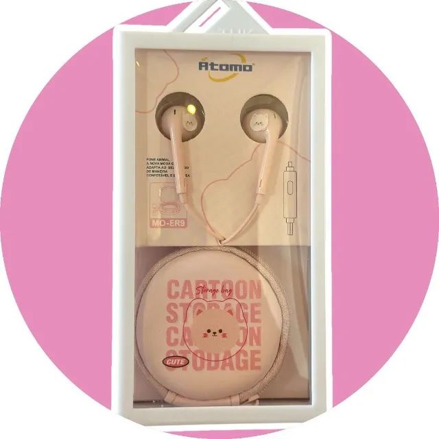 Fone de Ouvido Auricular Infantil com Case