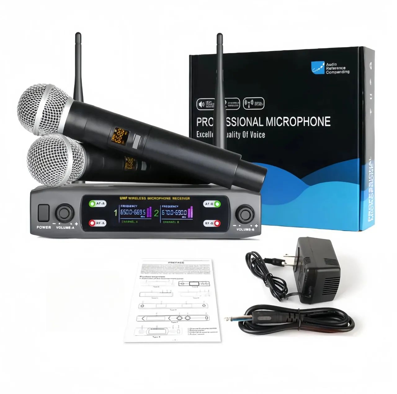 Microfone Duplo Sem Fio Profissional 