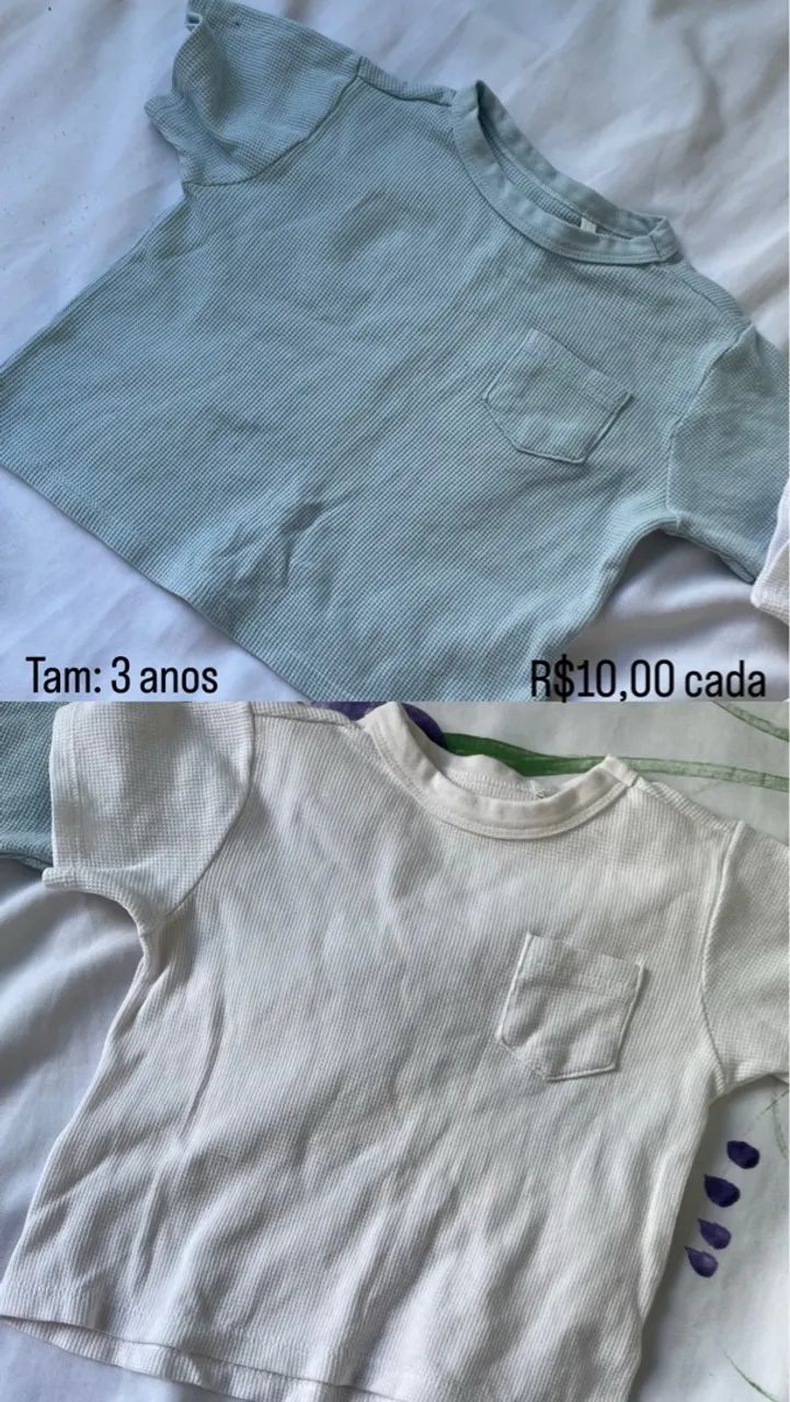 Camiseta infantil 3 anos - R$10,00 cada