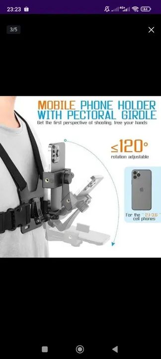 Suporte de peito para celular e Gopro  60$ - Foto 3