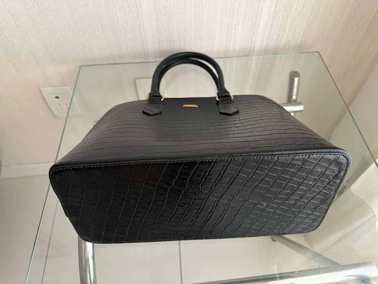 Bolsa couro legítimo tamanho G sem marcas de uso - Foto 3