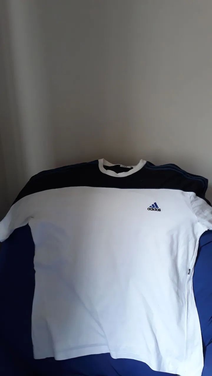 Camiseta Adidas Branca e Azul
